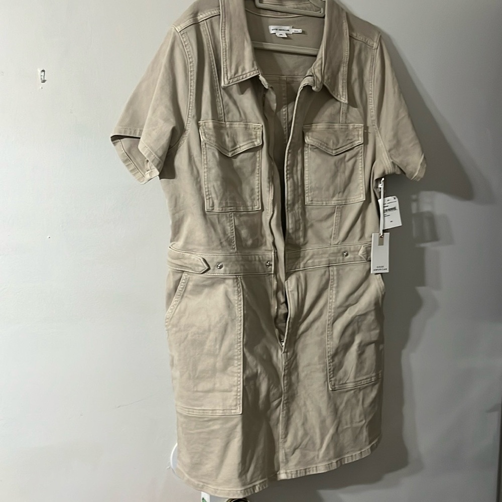 Good American Khaki Denim Mini Dress NWT (XXL)
